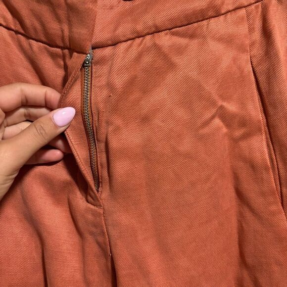 Aritzia Wilfred Effortless Linen Wide Leg Pant Warm Sienna Red- Size 0 - Picture 5 of 12